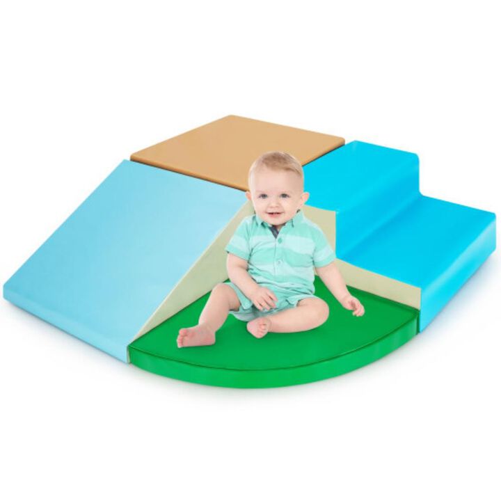 4 Pieces Indoor Toddler Playtime Corner Climber Play Set-Blue