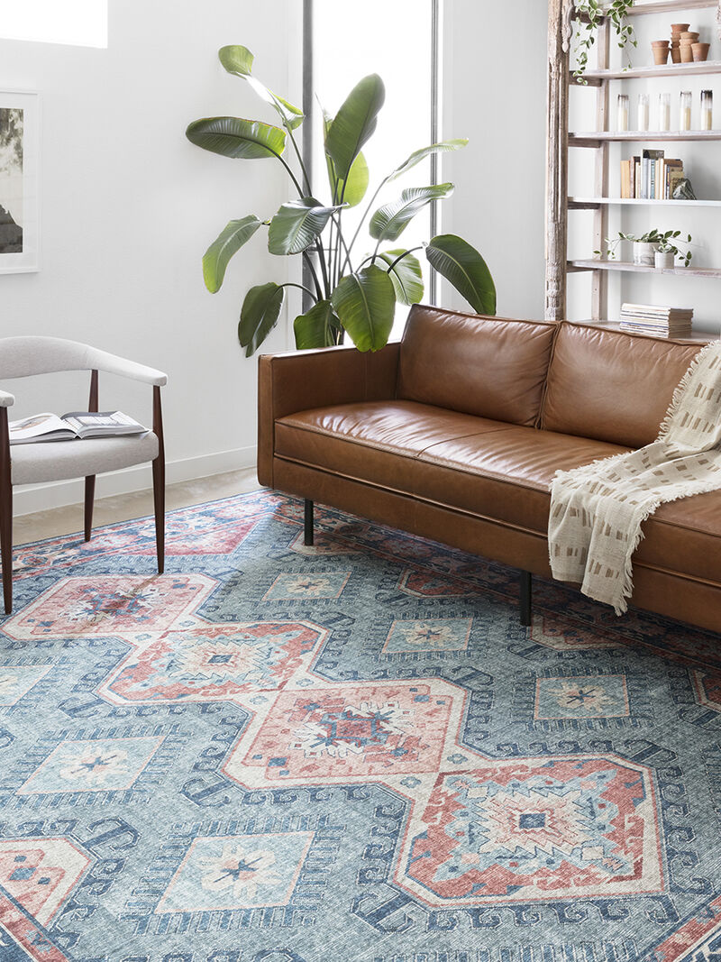 Skye SKY03 Turquoise/Terracotta 3'6" x 5'6" Rug