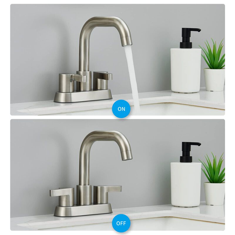 Centerset Bathroom Sink Faucet 2 Handles with Drain and Water Supply Kit