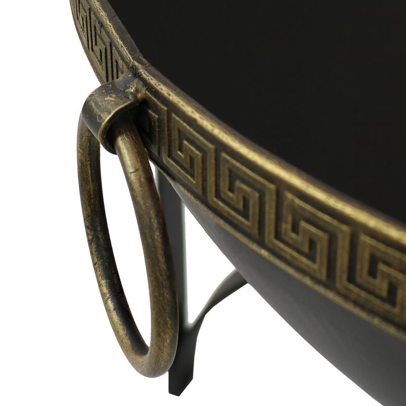 Sunnydaze 26 in Steel Outdoor Fire Bowl with Handles and Spark Screen