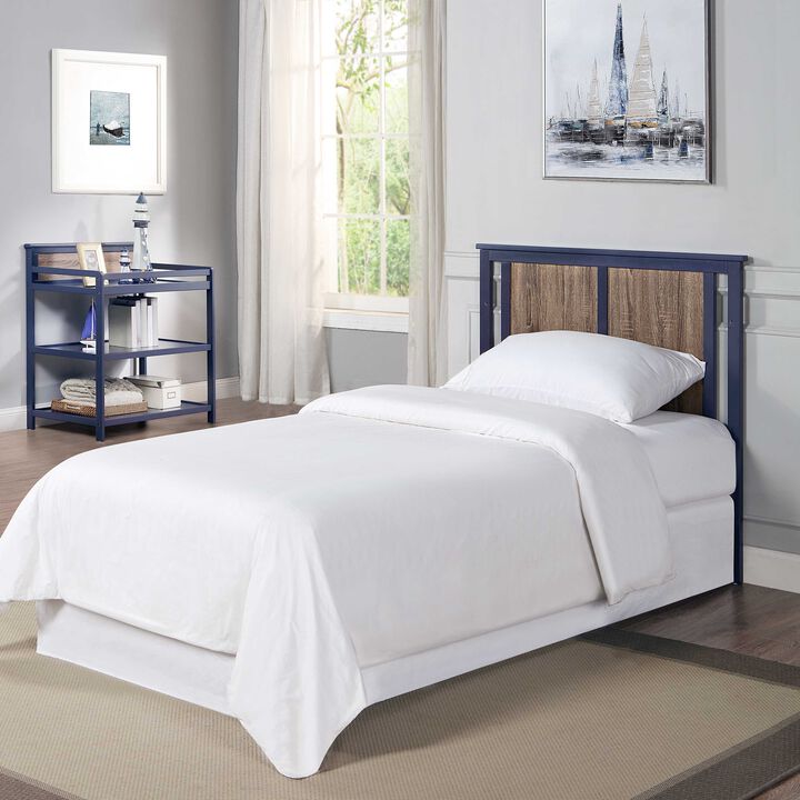 Suite Bebe Connelly Mini Crib Midnight Blue/Vintage Walnut With Mattress Pad