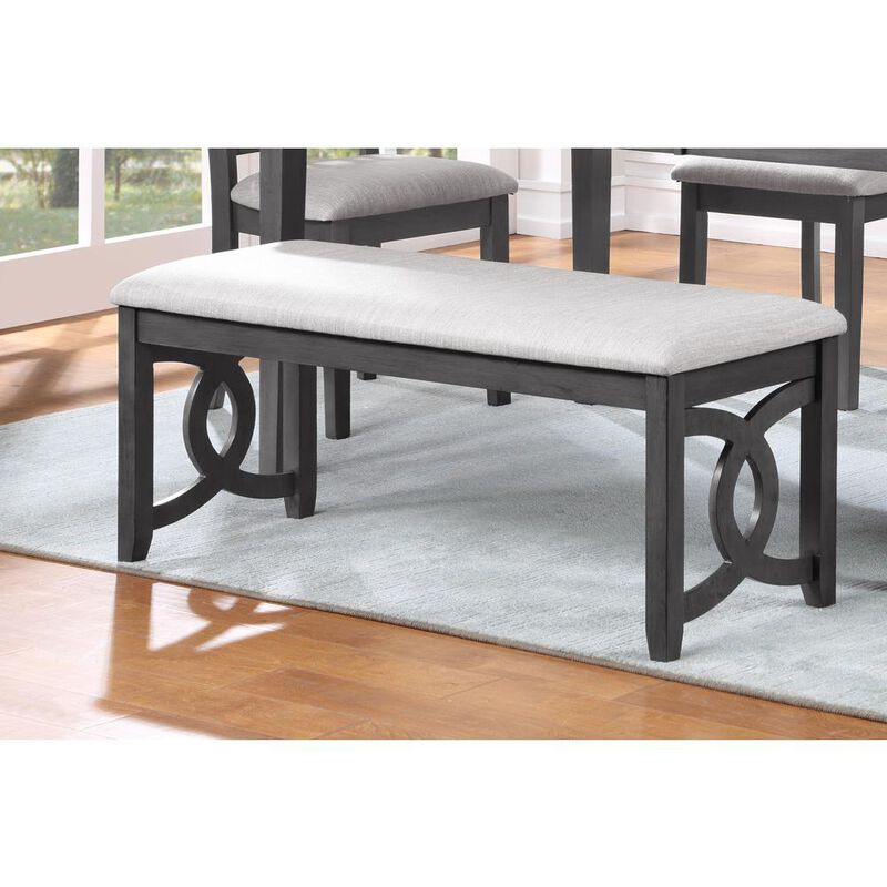 New Classic Furniture Furniture Gia 46 Solid Wood and Polyester Bench in Gray