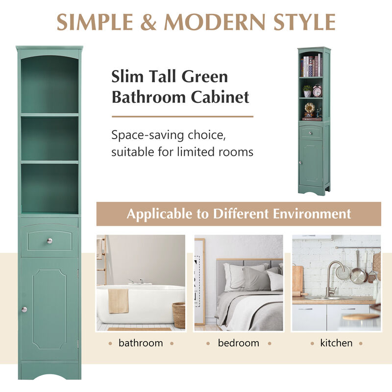 Merax Classic Freestanding Bathroom Storage Cabinet with Drawer