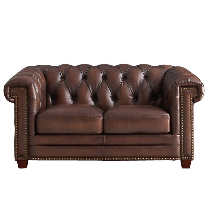 Stanwood Top Grain Leather Loveseat