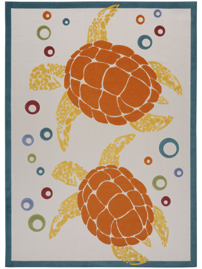 Aloha ALH27 Teal/Multicolor 3'6" x 5'6" Rug