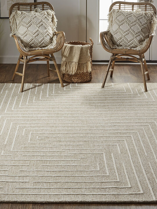Fenner T8003 Beige/Ivory 5' x 8' Rug By Thom Filcia