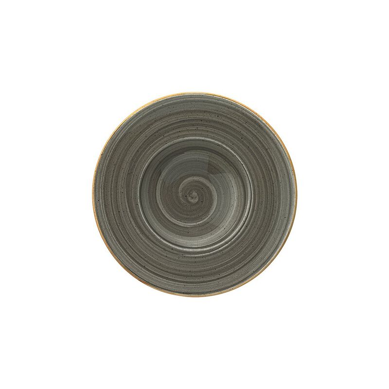 Space dia.11" h:2.5" 14 oz. Round Grey Porcelain Bowl (Set of 2)
