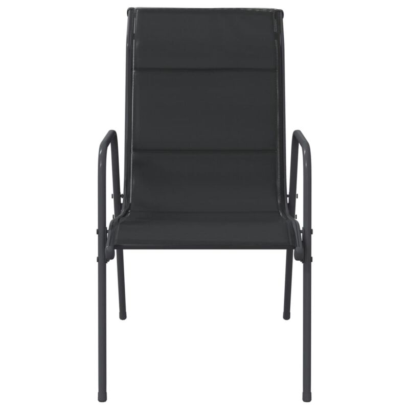 vidaXL Patio Chairs 6 pcs Steel and Textilene Black