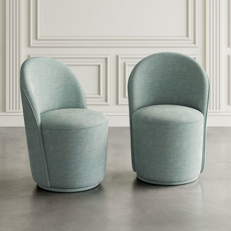 Jofran Landon Mid-Century Modern Upholstered Swivel Dining Chair (Set of 2)
