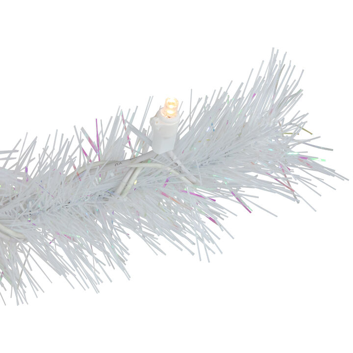 6.5' Pre-Lit White Alaskan Pine Artificial Christmas Tree  Warm White LED Lights