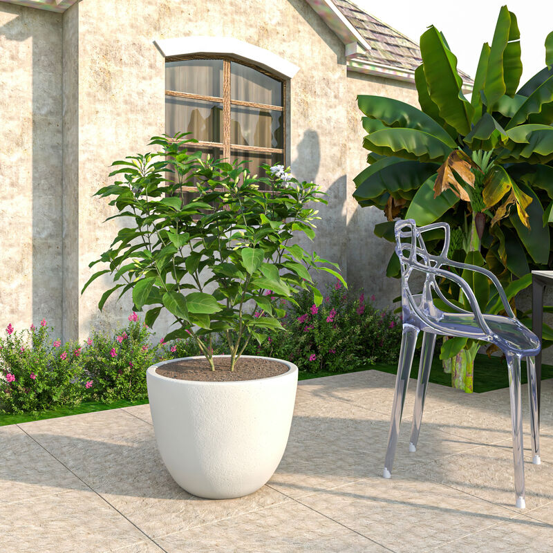 LeisureMod Dahlia Series Fiberstone ans MgO Clay 16" Planter