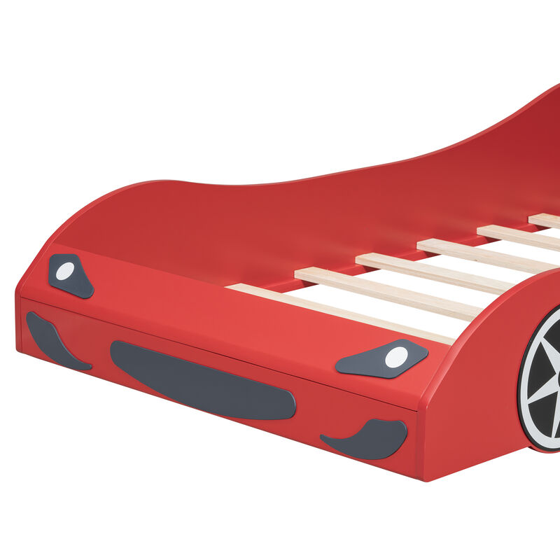 Merax Race Car-Shaped Platform Bed with LED