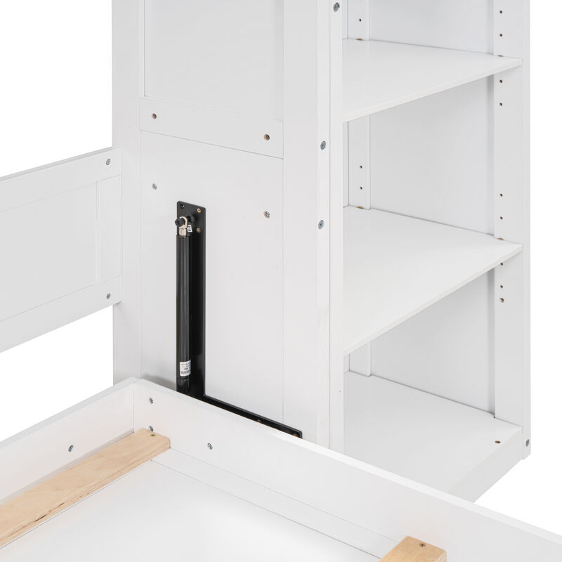 Merax Classical Murphy Bed with Storage Shelves