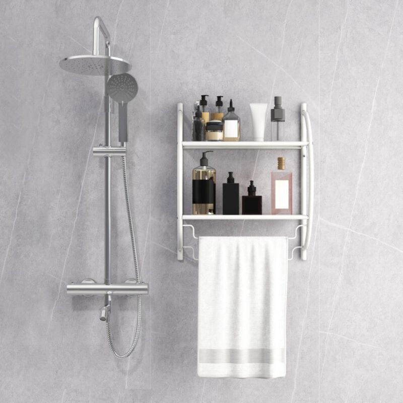 Hivvago Wall Mounted 2-Tier Bathroom Towel Rack with 2 Towel Bars