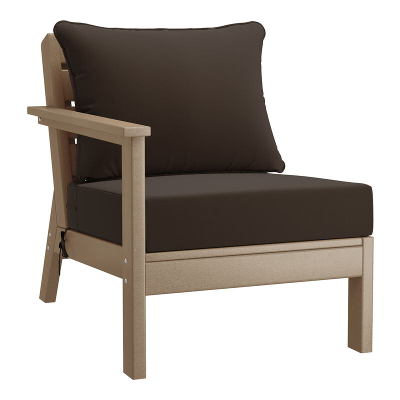 WestinTrends Outdoor Patio HDPE Sectional Sofa with Patio Cushions