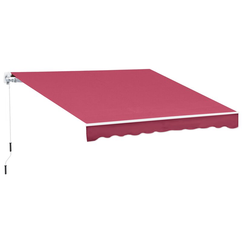 Claret Cranking Canopy: 10x8 Ft UV-Resistant Retractable Patio Awning