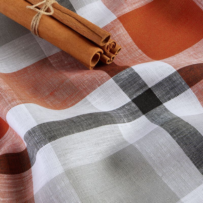 Solino Home 100% Pure Linen Tablecloth | Fall Buffalo Check