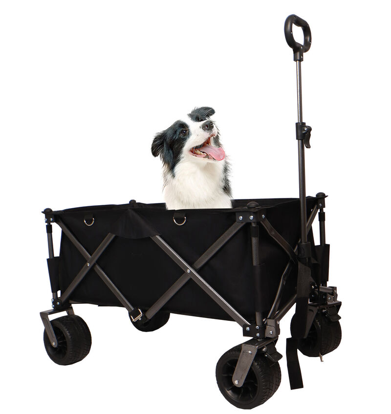 Heavy-Duty Folding Wagon with Big Wheels for Beach Camping and Garden