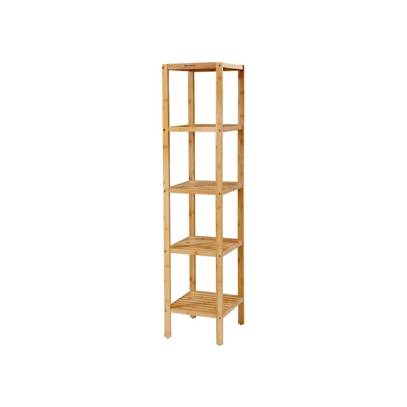 5-Tier Bamboo Bathroom Shelf, Standing Kitchen Rack