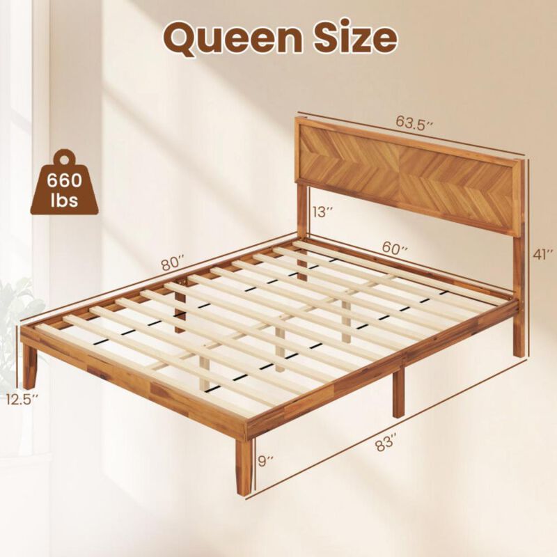 Bed Frame with Headboard and Storage Space for Practical and Stylish Bedroom Organization