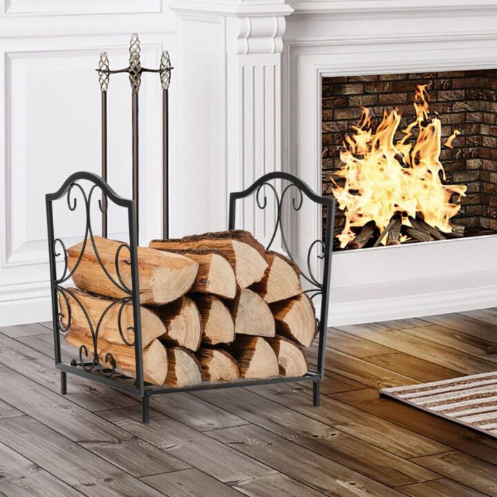 Hivvago Heavy-Duty Steel Firewood Log Rack