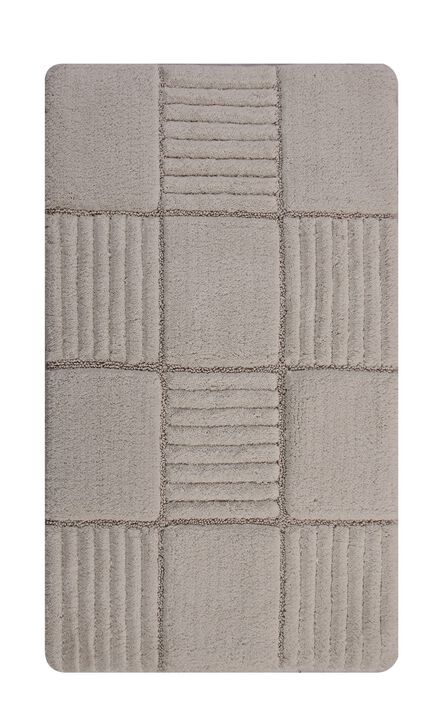 Knightsbridge Chakkar Board 220 GSF Non Skid Back Bath Rug 20 x 30 - Silver