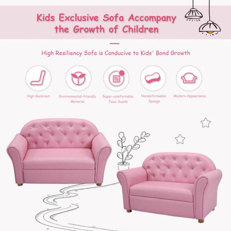 Hivvago Kids Princess Armrest Chair Lounge Couch