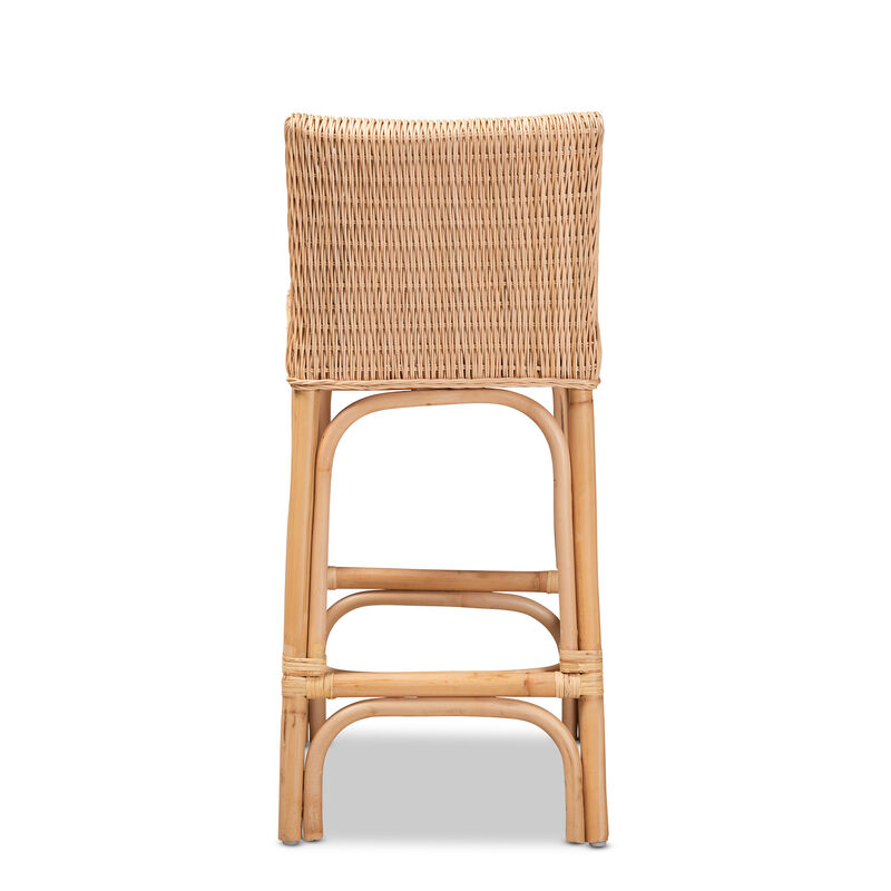 Baxton Studio Athena Modern and Contemporary Natural Finished Rattan Counter Stool