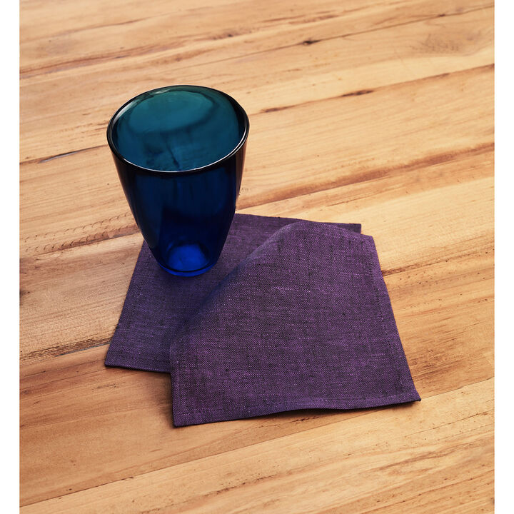 Solino Home 100% Pure Linen Cocktail Napkins Set of 12 | Athena