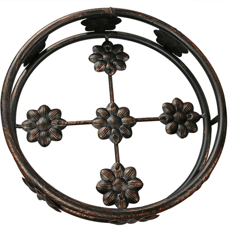 Sunnydaze Bronze Steel 6-Tier Staggered Folding Plant Stand - 45 in