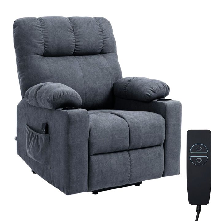 Electric Power Lift Chair Recliners for Cozy Seekers, Oversized Recliner Chair with Remote Control, Dark Gray