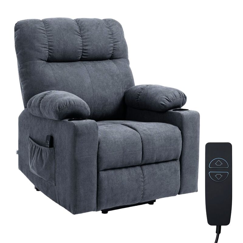 Electric Power Lift Chair Recliners for Cozy Seekers, Oversized Recliner Chair with Remote Control, Dark Gray