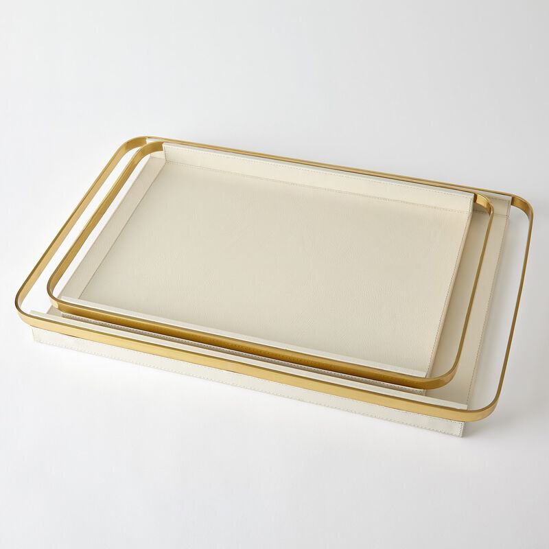 Avery Large Serving Tray in Milk