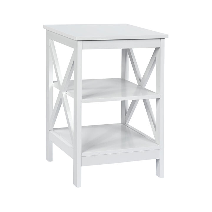 3-Tier X-Design Nightstands with Storage Shelves for Living Room Bedroom-Set of 2