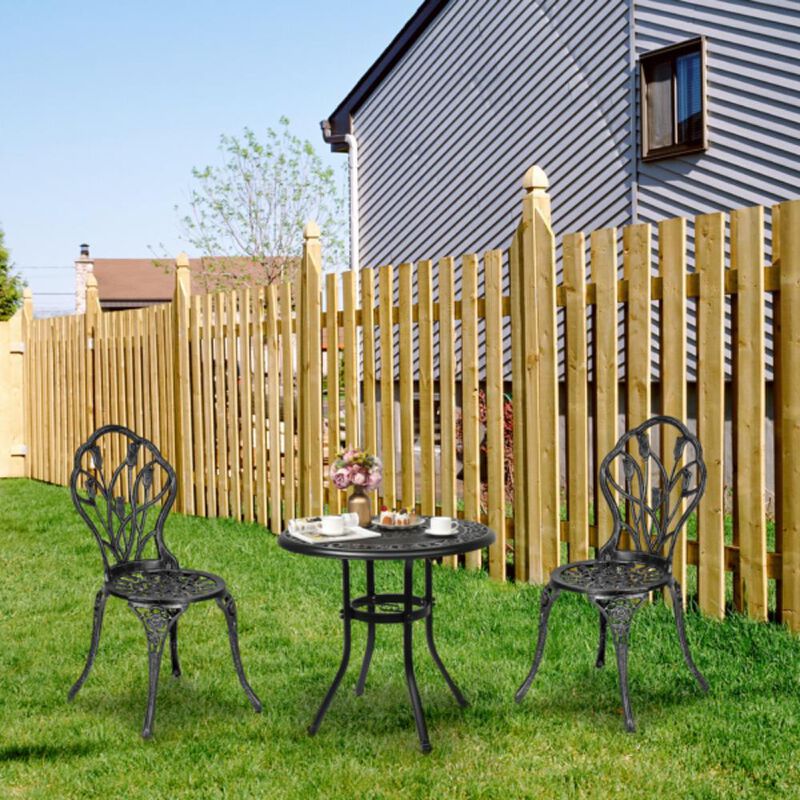 Outdoor Round Dining Table Weather-Resistant Patio Table for Backyard & Garden