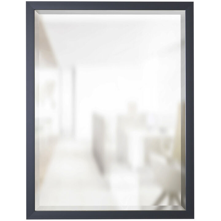 Black Beveled Framed Mirror