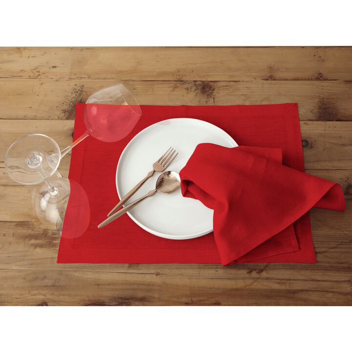 Solino Home 100% Pure Linen Placemats 14 x 19 Inch Set of 4 | Fete