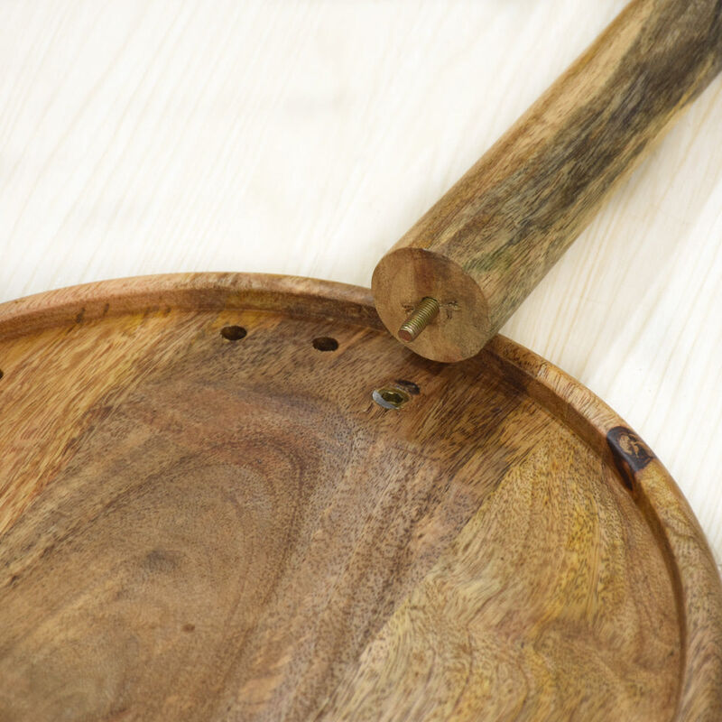 Handmade 100% Mango Wood Kids Light Green Color Round Shaped Rabbit Theme Indoor Table & Chair