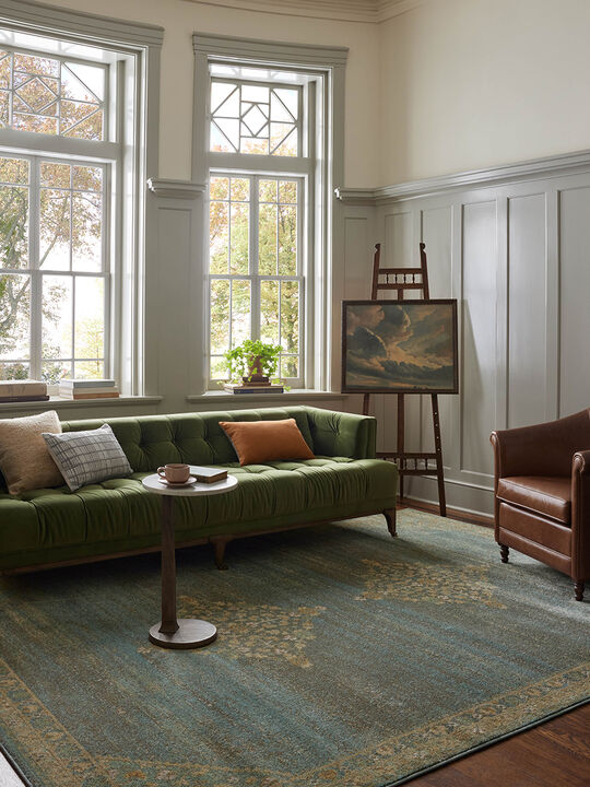 Mona Aqua/Wheat 10'0" x 14'0" Area Rug by Magnolia Home by Joanna Gaines x Loloi
