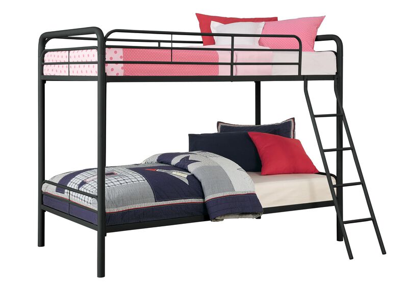 DHP Dusty Twin over Twin Metal Bunk Bed, Black