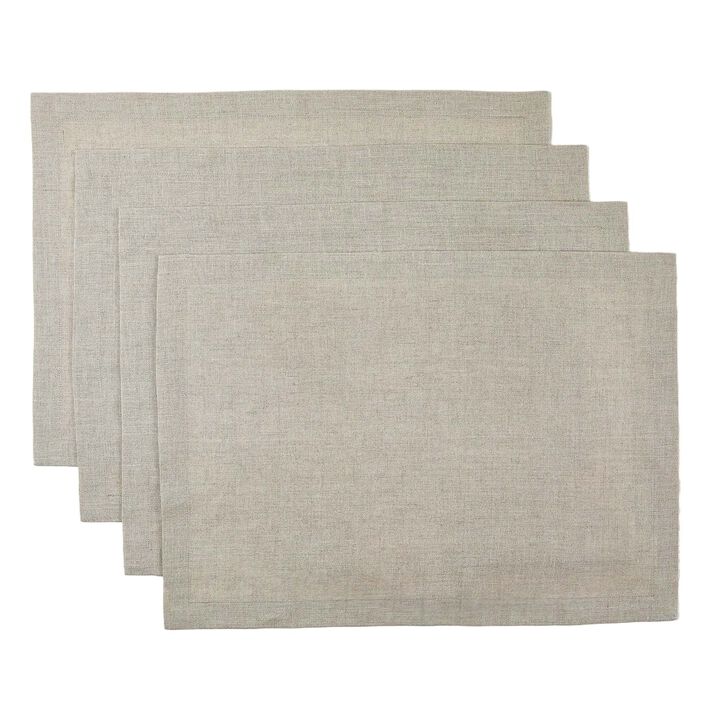 Solino Home 100% Pure Linen Placemats 14 x 19 Inch Set of 4 | Fete