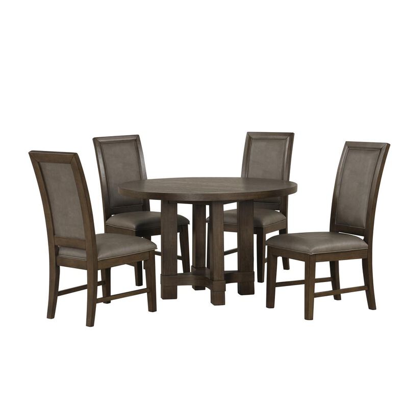 New Classic Furniture Cityscape Round Dining Table-Walnut