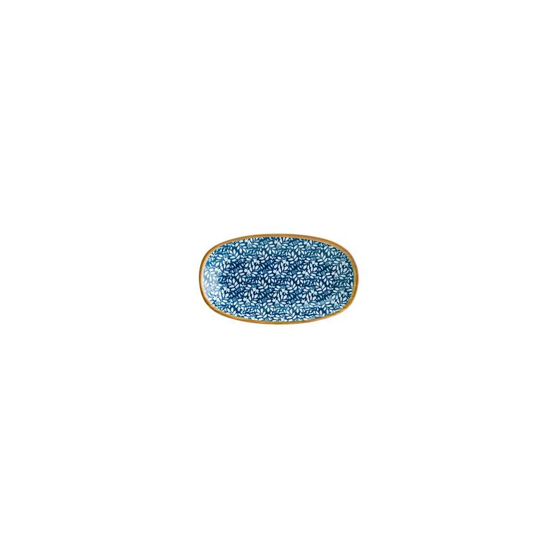 Calif 6" x 3.5" x h:0.75" Oval Decorated Porcelain Platter (Set of 2)