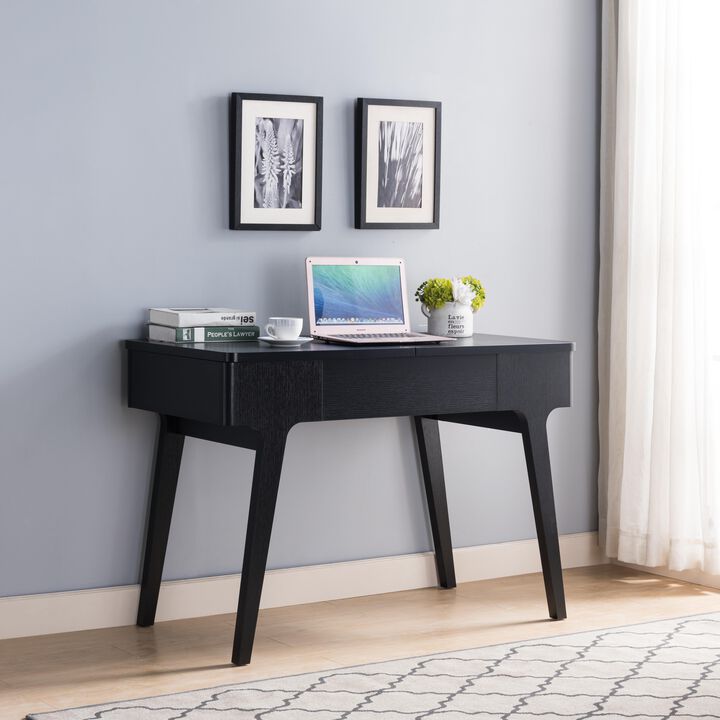 Black Home Office Lift Up Top Desk with Lift Up with USB & Power Outlet