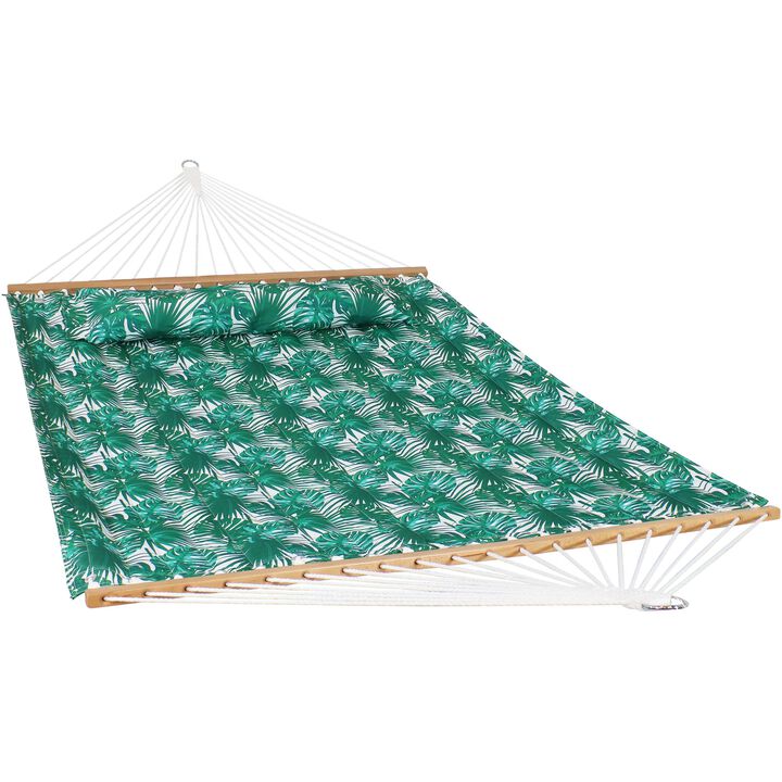 Sunnydaze Large Quilted Hammock with Spreader Bar and Pillow Sunnydaze Large Quilted Hammock with Spreader Bar and Pillow