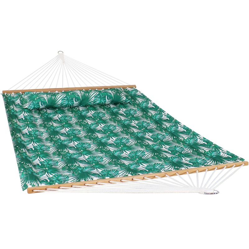 Sunnydaze Large Quilted Hammock with Spreader Bar and Pillow