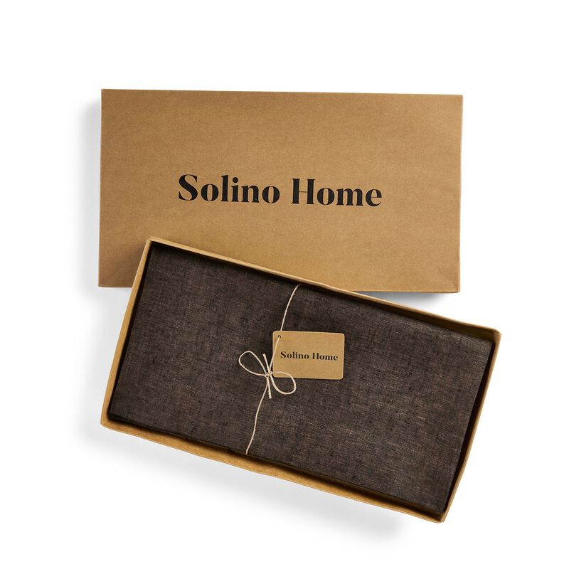 Solino Home 100% Pure Linen Dinner Napkins 20 x 20 Inch Set of 6 | Classic Hemstitch