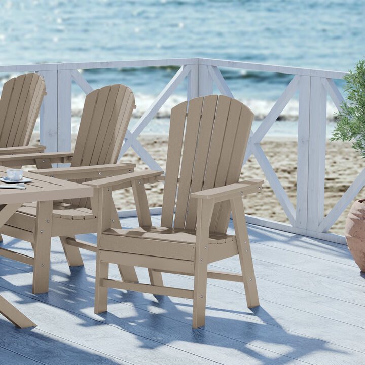 WestinTrends Dylan Outdoor Patio Shell-back Adirondack Dining Chair Weather Resistant