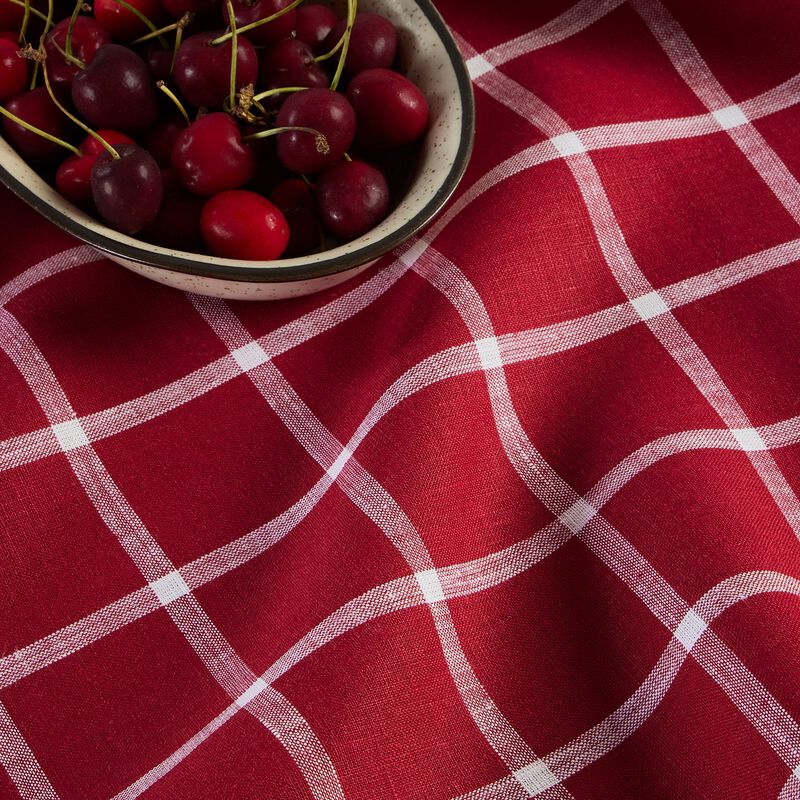 Solino Home 100% Pure Linen Table Runner 14 x 48 Inch | Windowpane