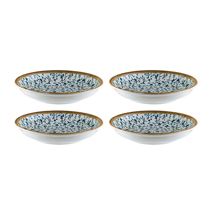 Calif dia.3.5" h:1" 2 oz. Round Decorated Porcelain Bowl (Set of 4)